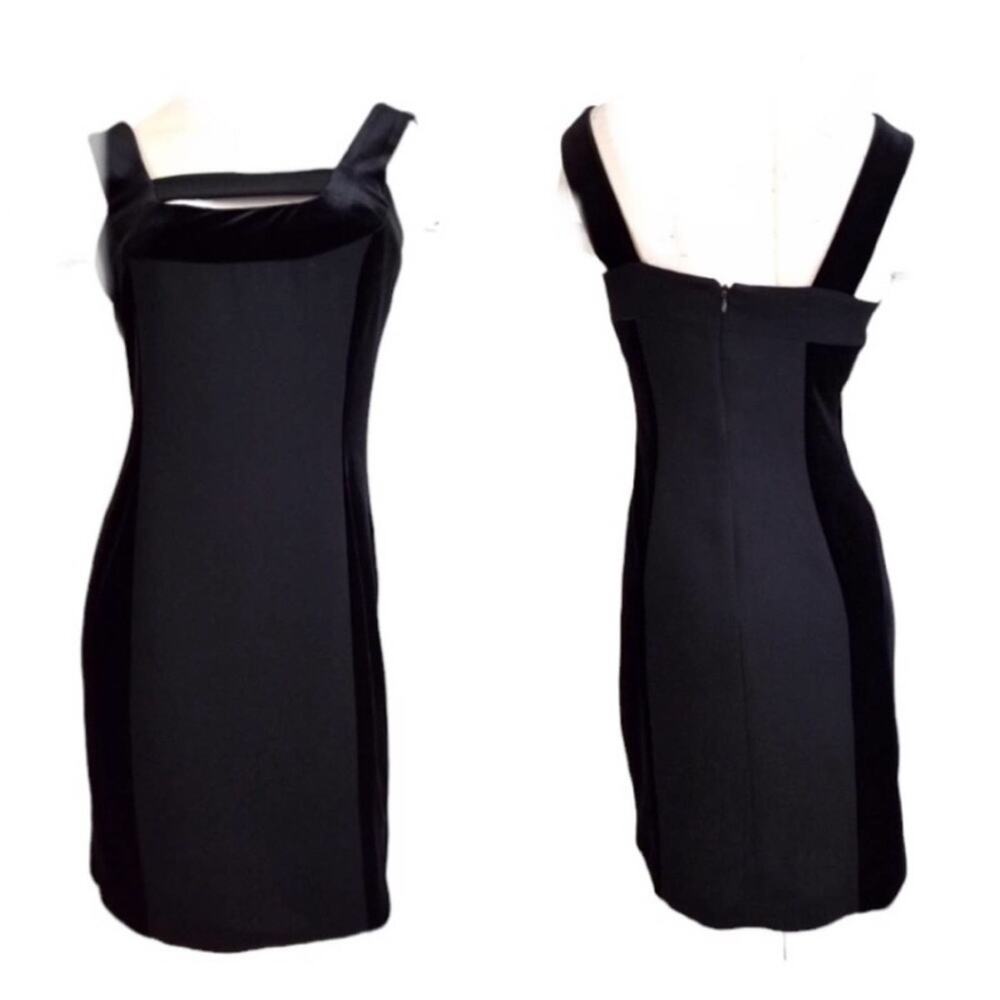 YL by Yair velvet trimmed little black dress size 12